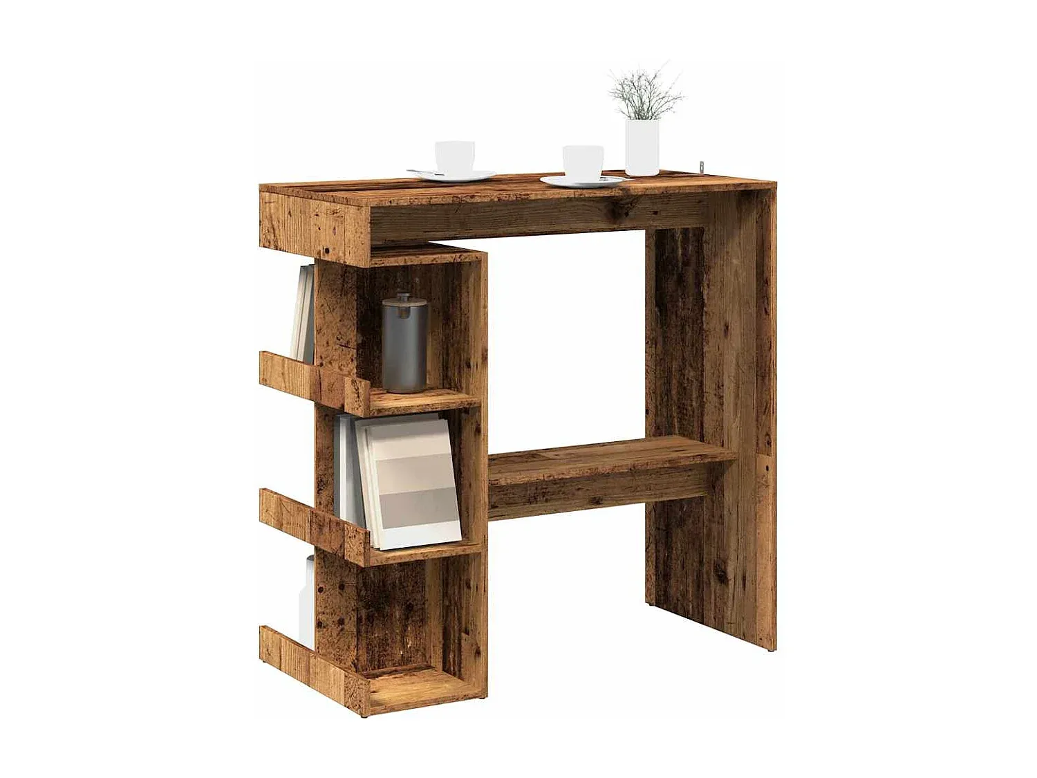 Industrieller Stehtisch mit Ablage