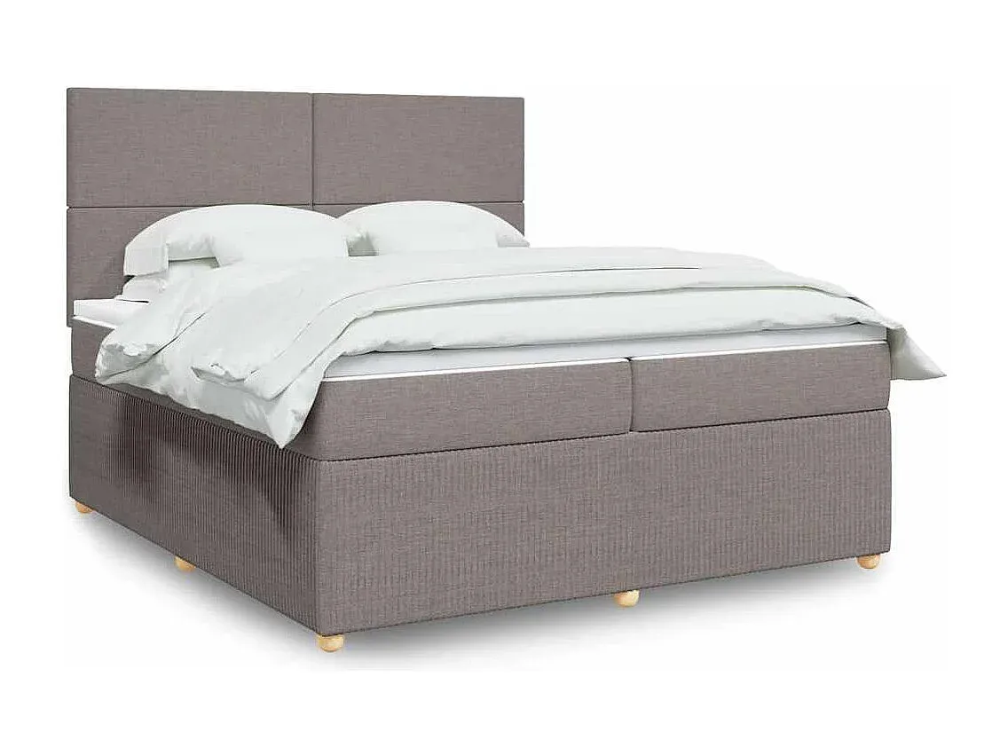 Komfortables Boxspringbett mit Matratze 200x200 cm Stoff Taupe