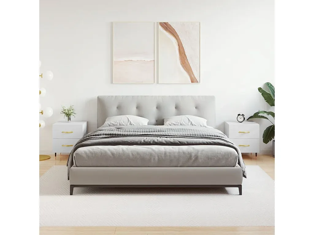 Weißer Nachttisch im Set, Kompakt und Modern