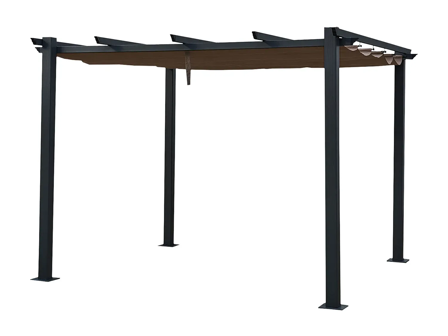 Freistehende Pergola aus Aluminium, 3 × 3m, taupe