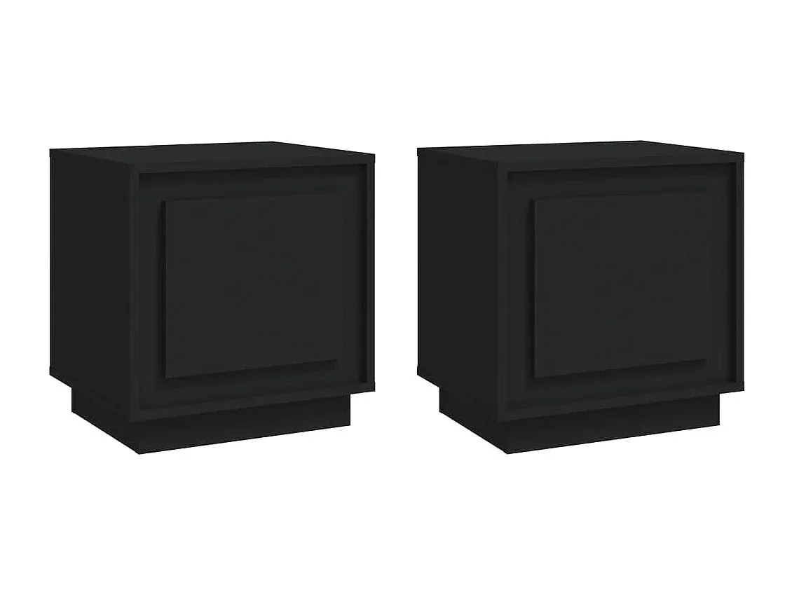 Schwarze Nachttische aus Holzwerkstoff 44x35x45 cm, 2er-Set