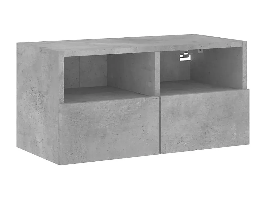 Moderner TV-Wandschrank in Betongrau aus Holzwerkstoff 60x30x30 cm