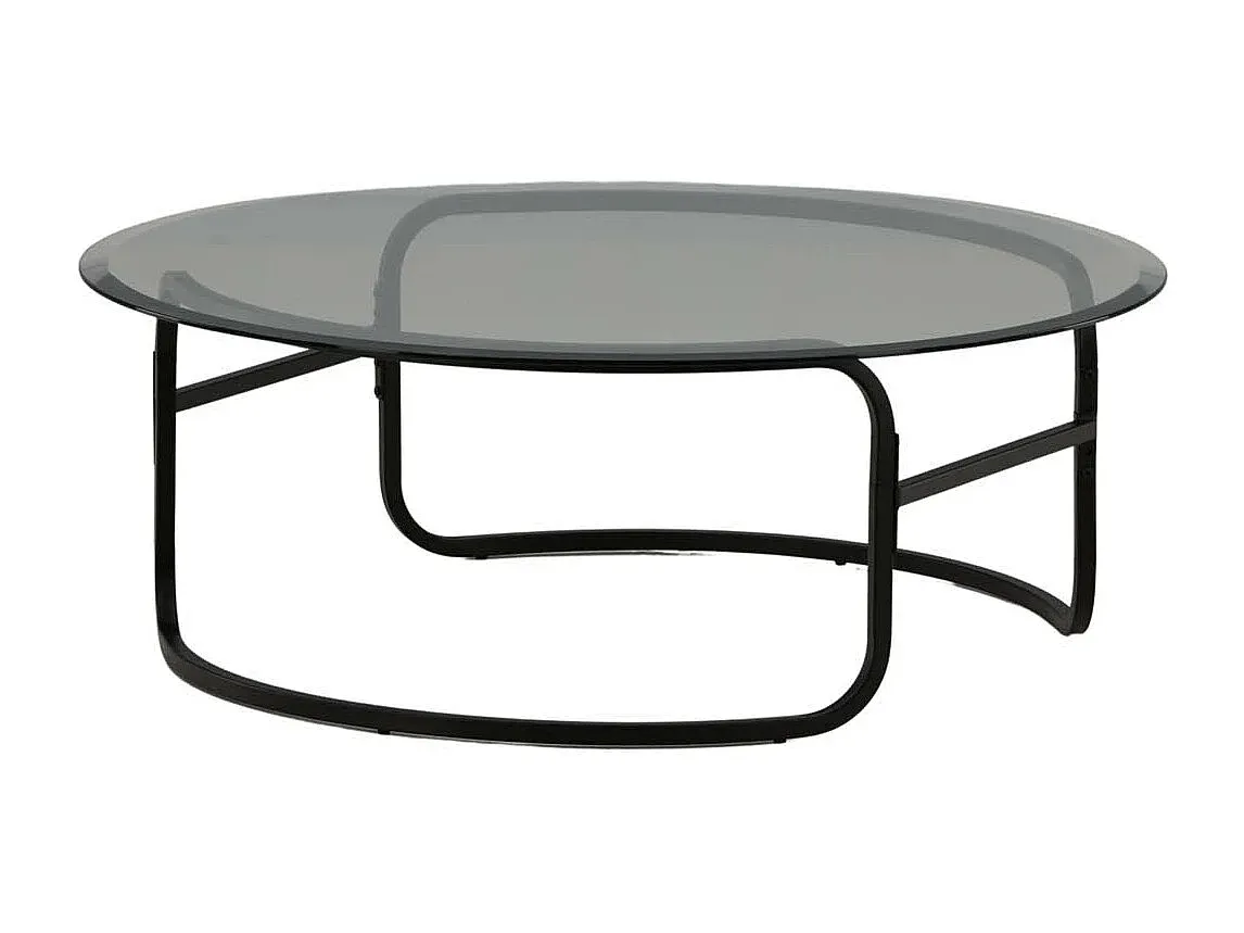 Moderner Couchtisch aus Glas in Schwarz, 110 cm