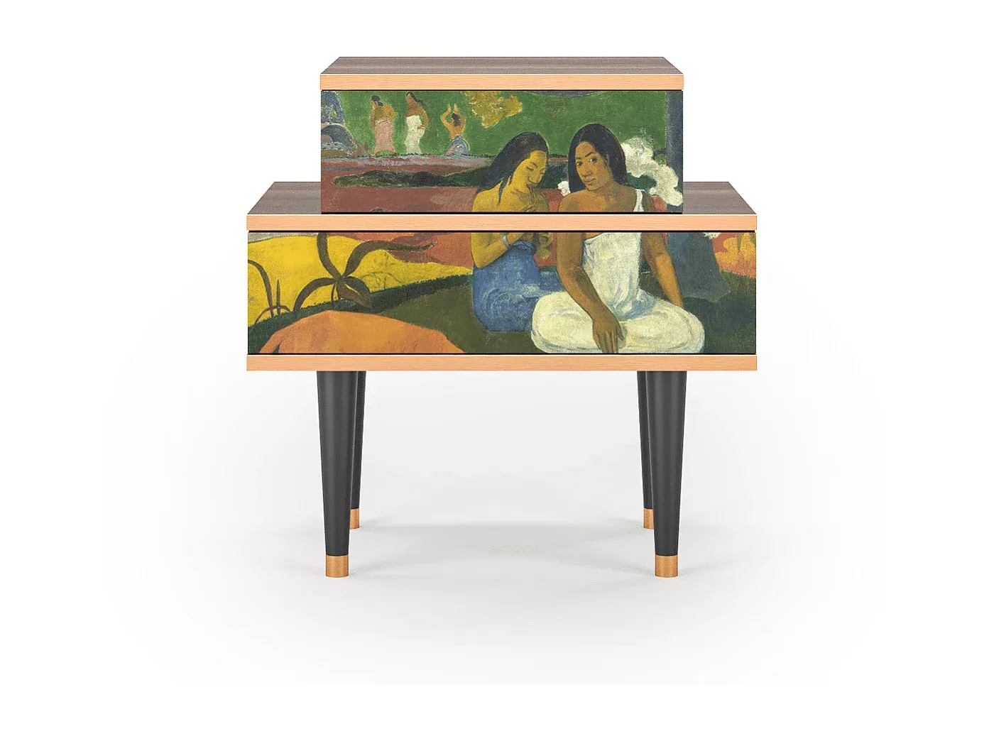 Moderner Nachttisch aus Walnussholz, 58x58x41 cm