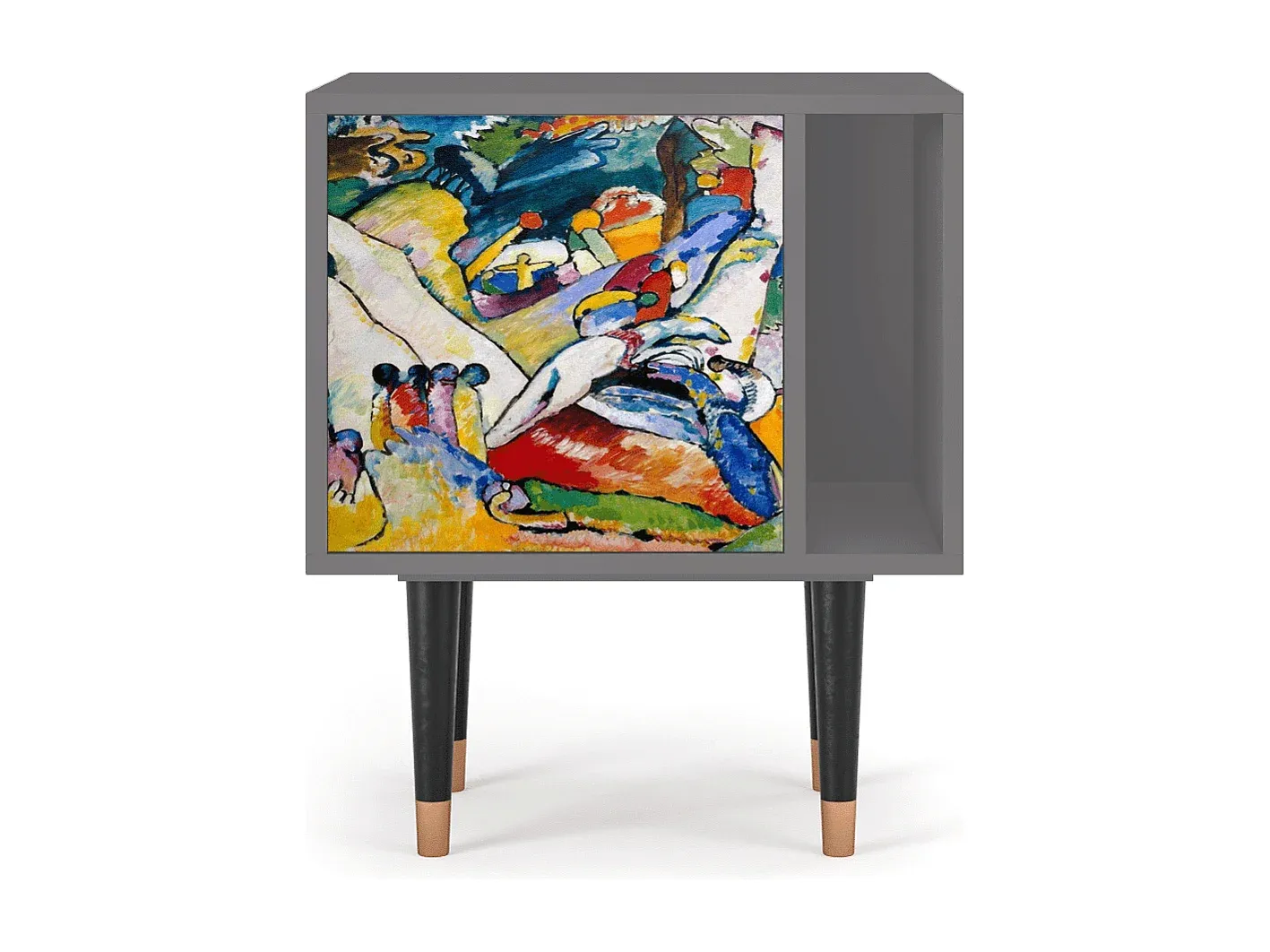 Moderner Nachttisch in Grau, 57x69x48 cm