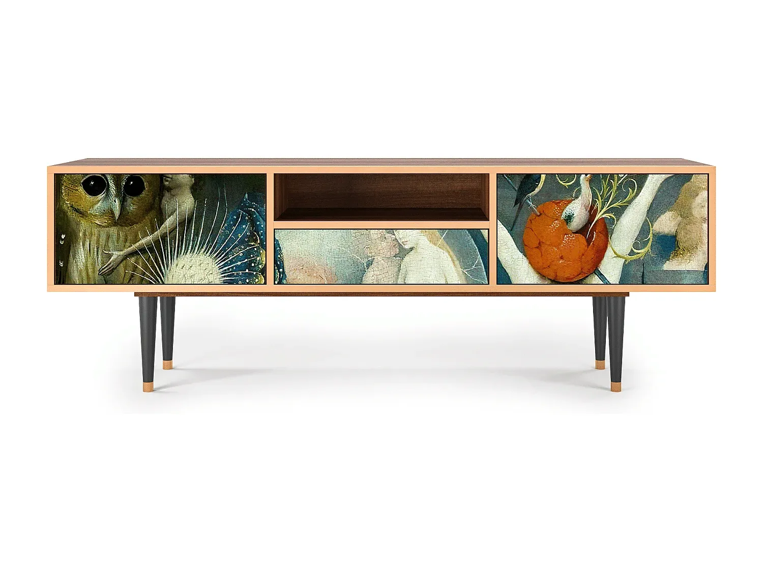 Moderner TV-Schrank mit Walnuss-Finish, 170x59x41 cm