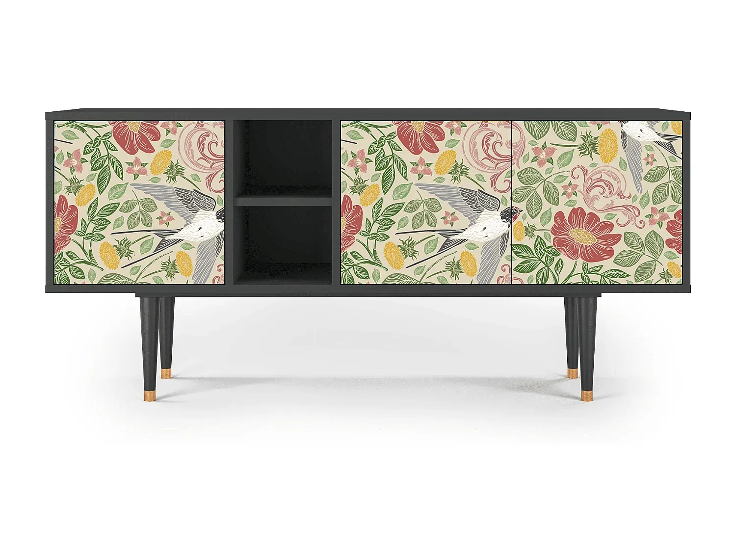 Moderner TV-Schrank mit Staufach, in Anthrazit