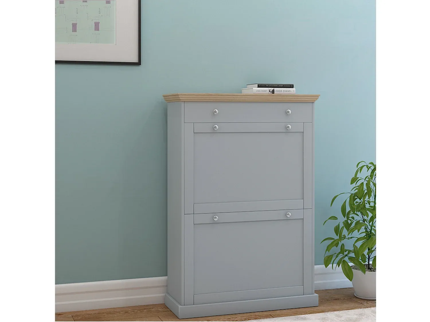 Schuhaufbewahrung aus grauer Eiche