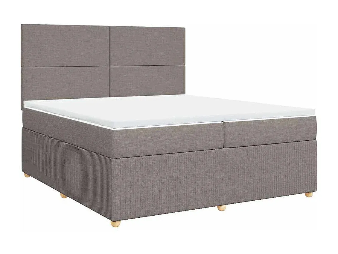 Komfortables Boxspringbett mit Matratze 200x200 cm Stoff Taupe