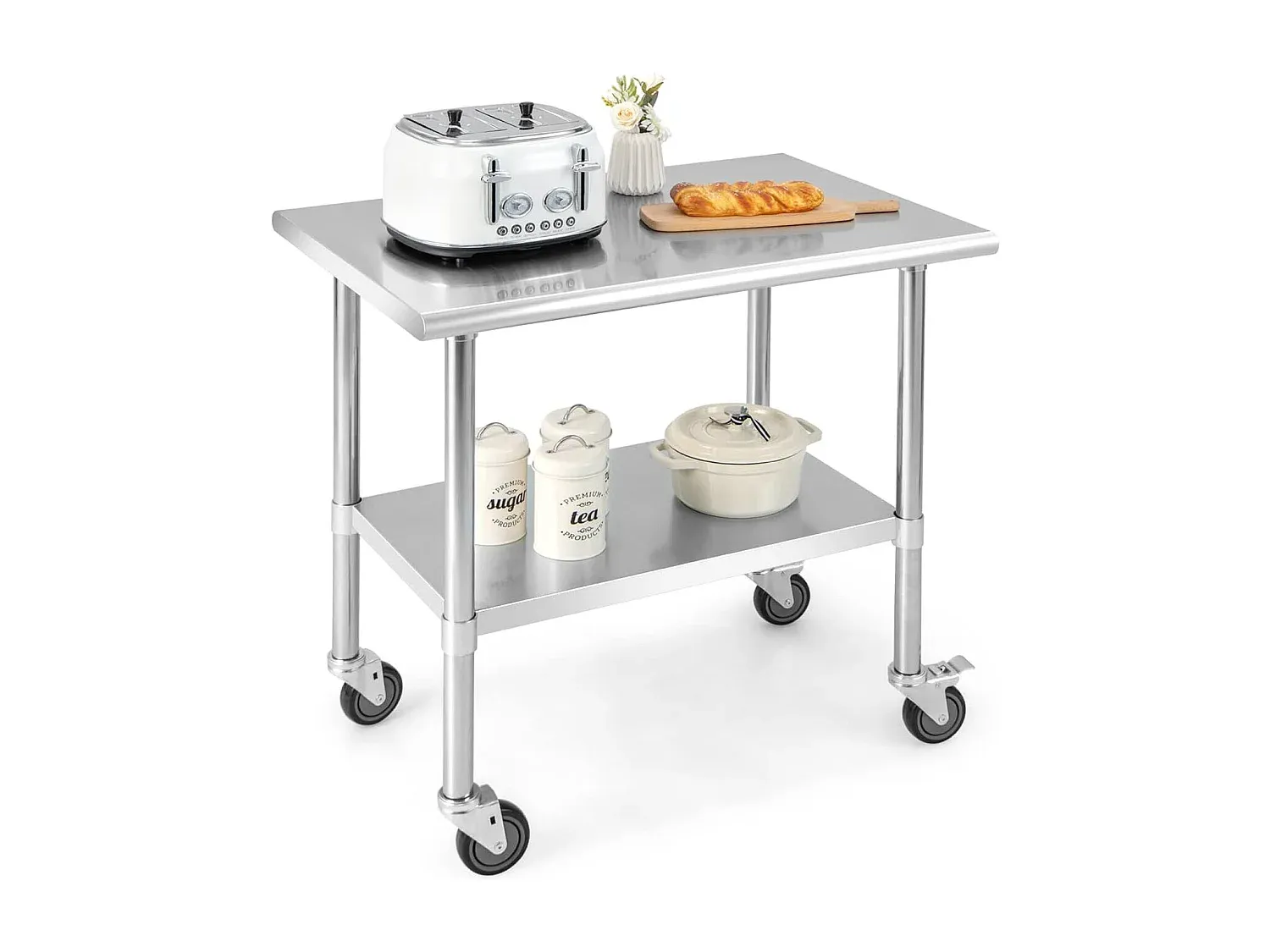 Höhenverstellbarer Edelstahltisch