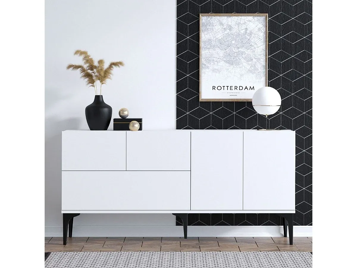 5-türiges Sideboard in Weiß 150 cm