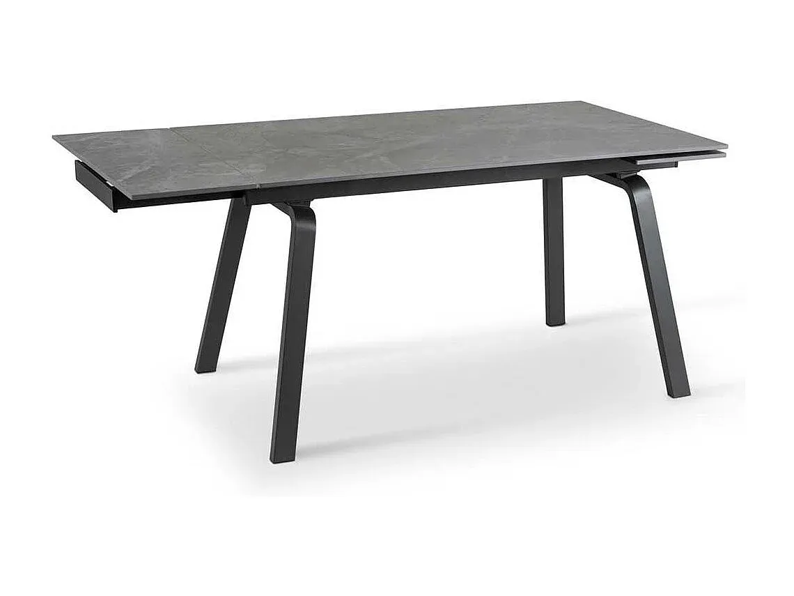 Moderner Esstisch mit grauer Marmoroberfläche