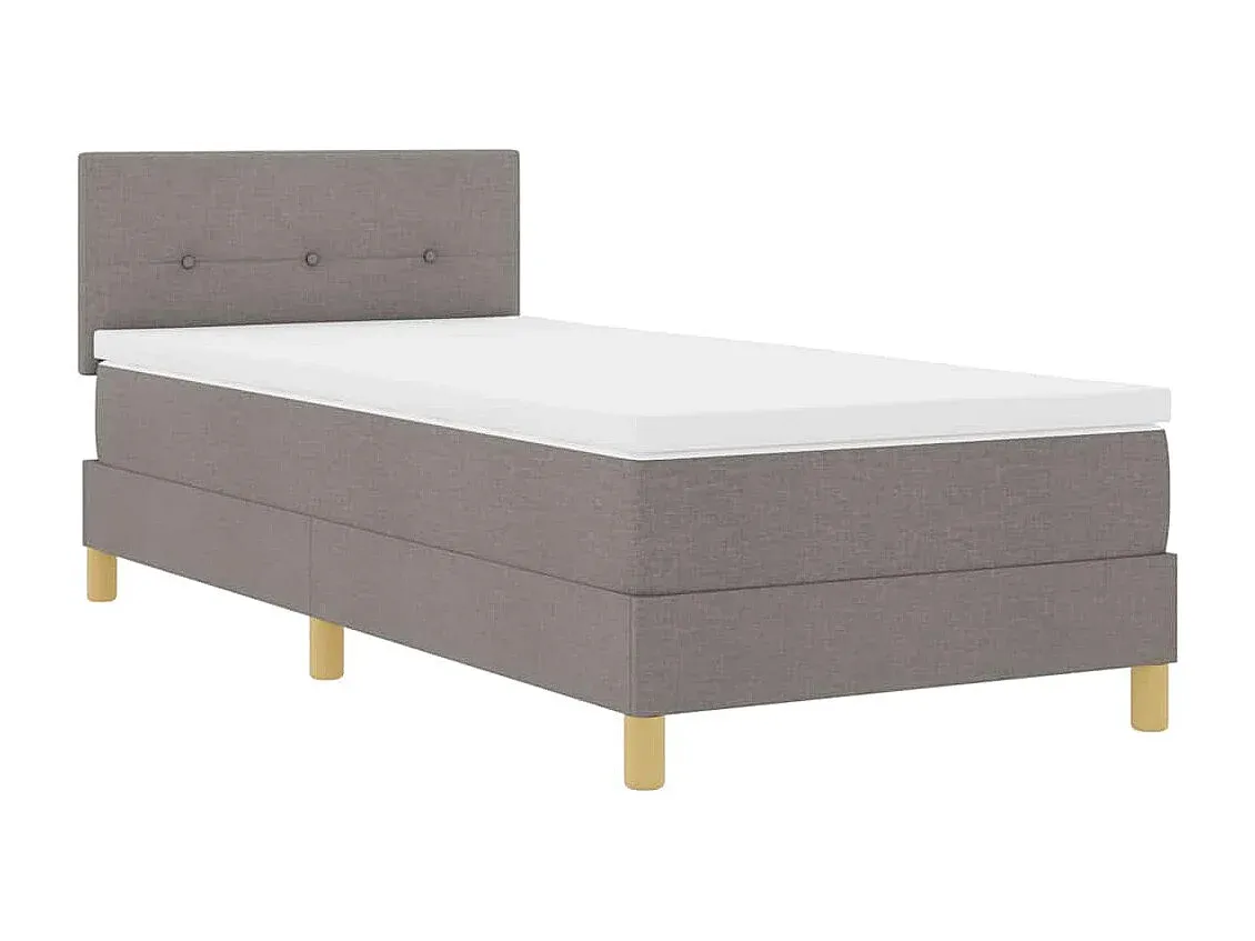 Komfortables Boxspringbett, Taupe, 90 x 200 cm