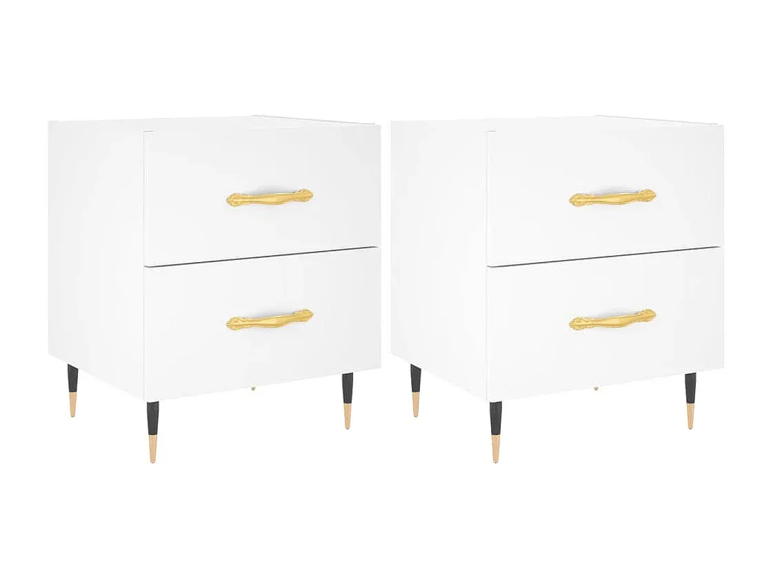 Weißer Nachttisch im Set, Kompakt und Modern