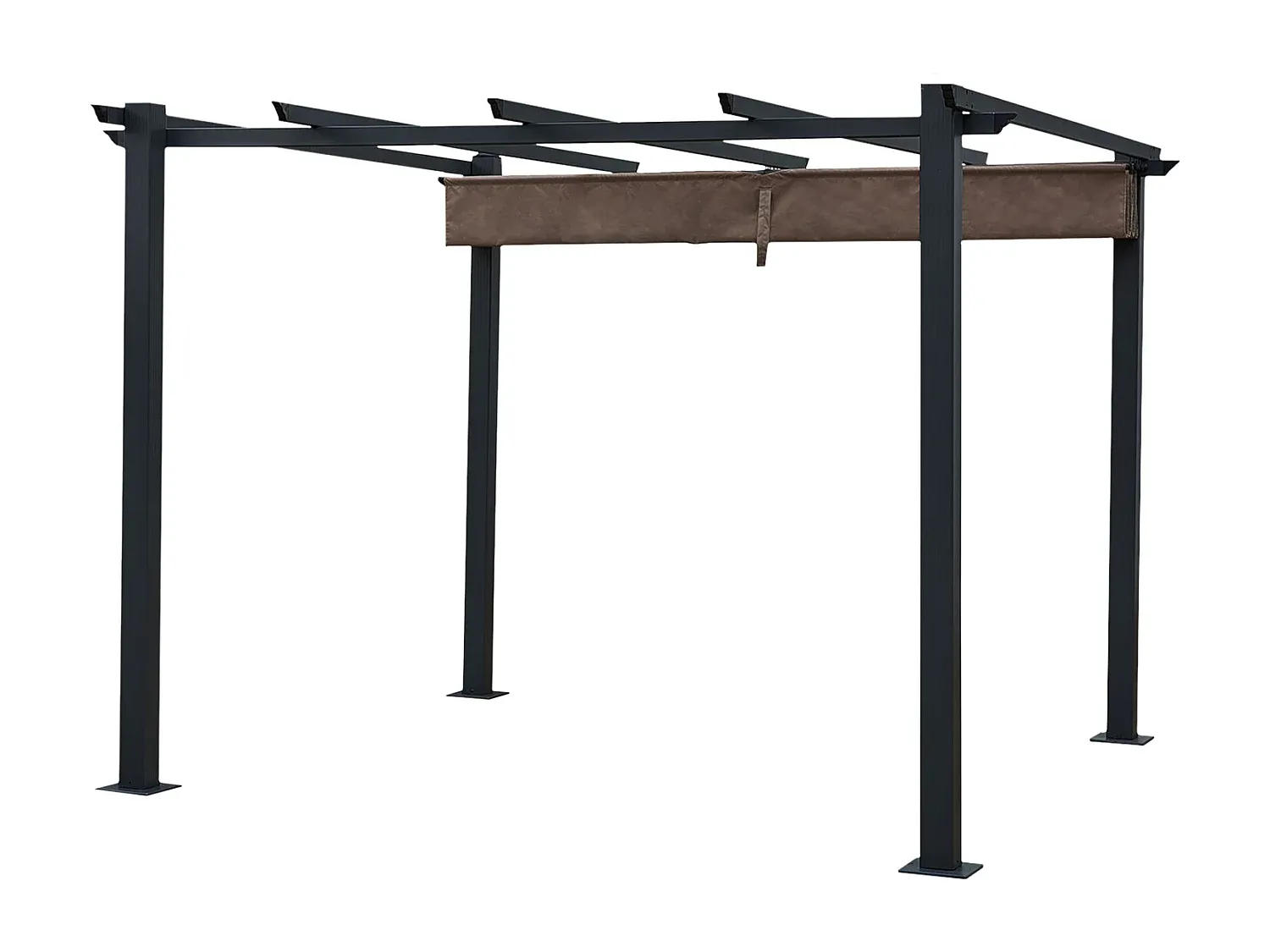 Freistehende Pergola aus Aluminium, 3 × 3m, taupe
