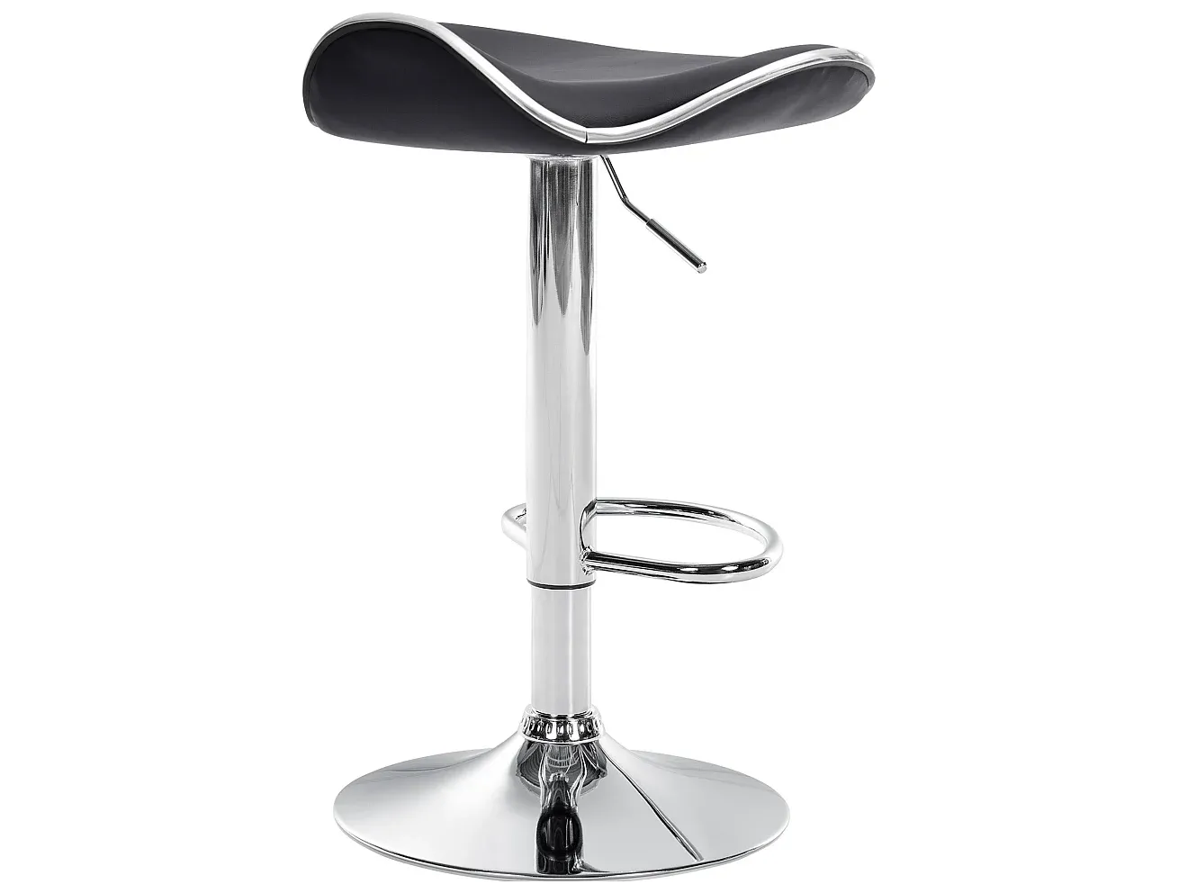 Moderner Barhocker in Schwarz, Kunstlederbezug