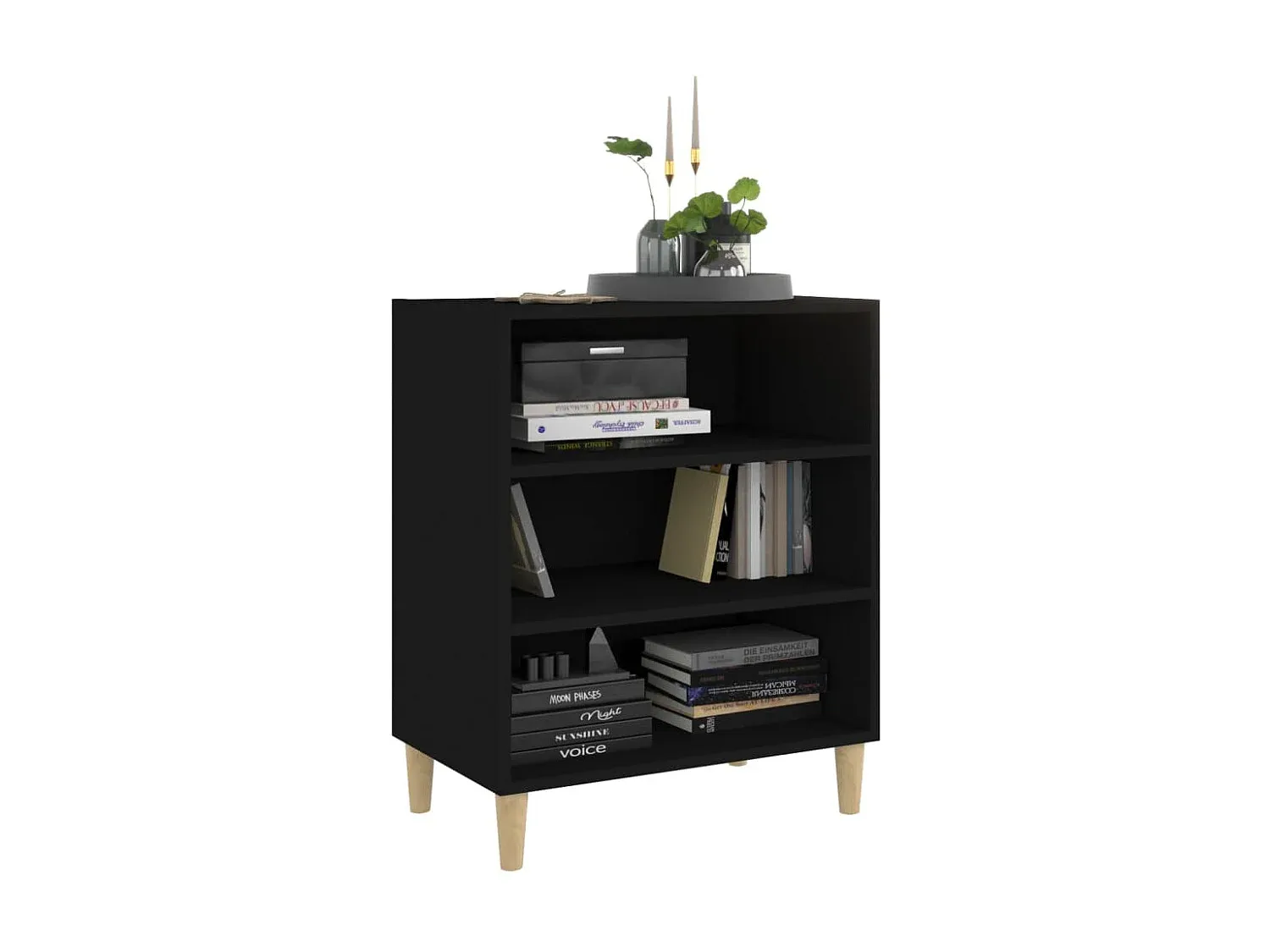 Moderner schwarzer Sideboard aus Holzwerkstoff 57x35x70 cm