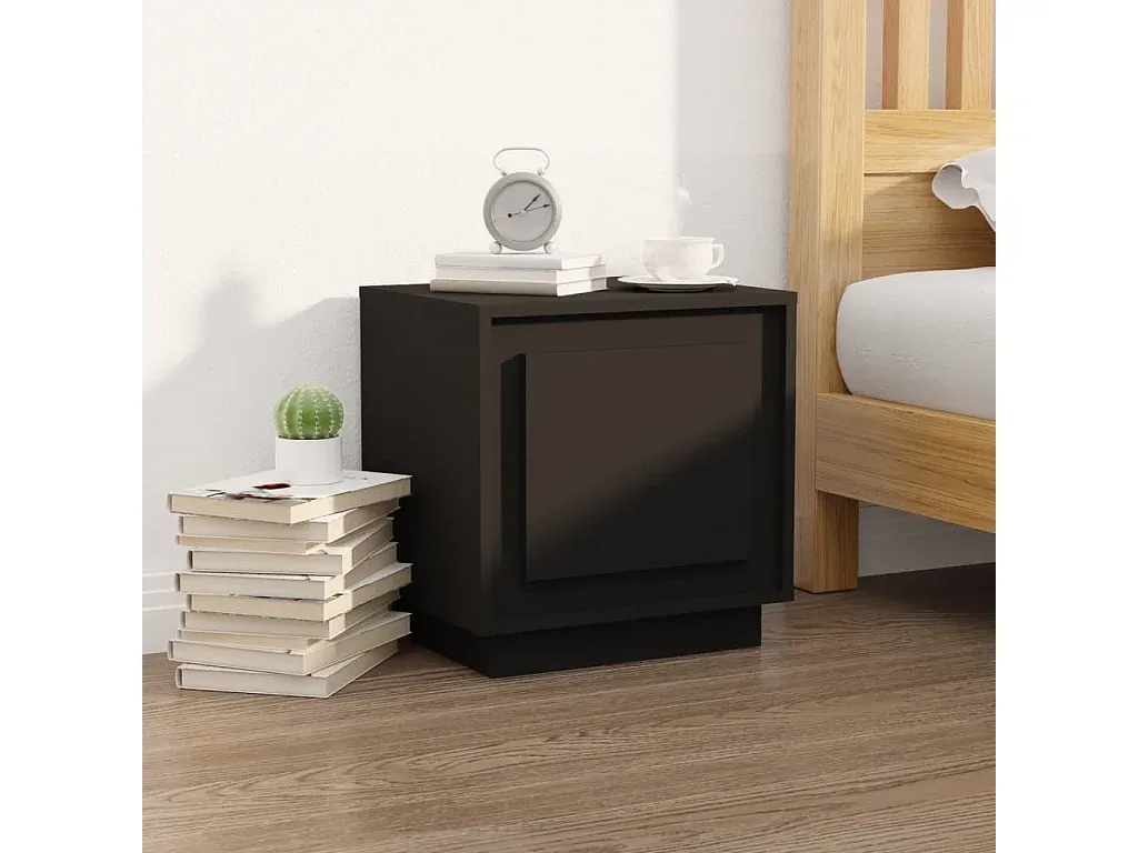 Schwarze Nachttische aus Holzwerkstoff 44x35x45 cm, 2er-Set