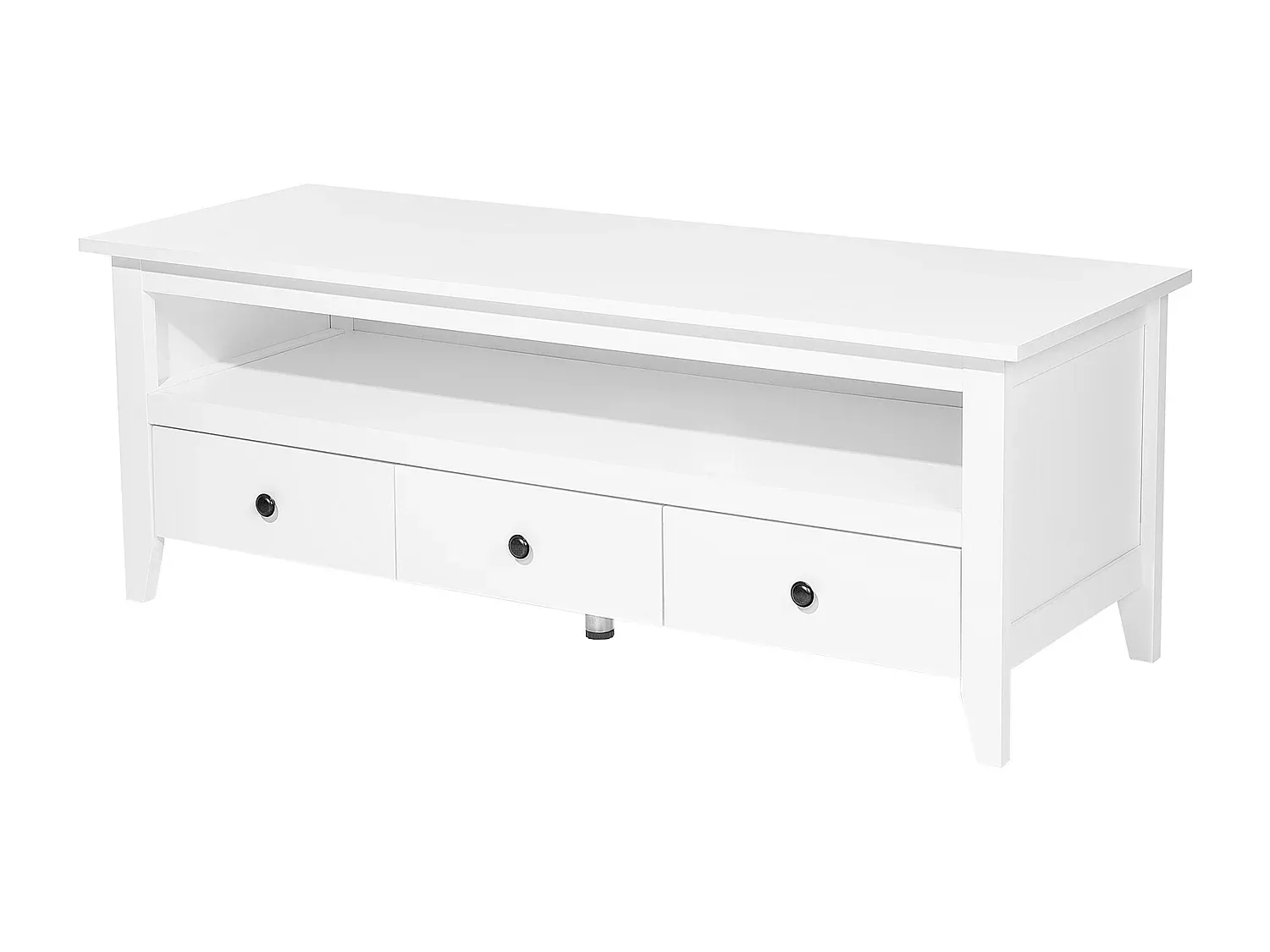 Moderner TV-Schrank in Weiß mit 3 Schubladen, 137 x 50 x 50 cm
