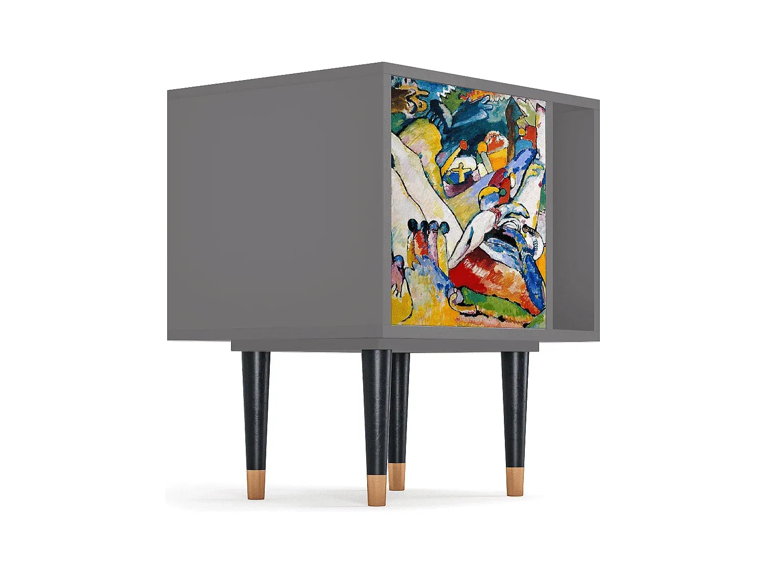 Moderner Nachttisch in Grau, 57x69x48 cm