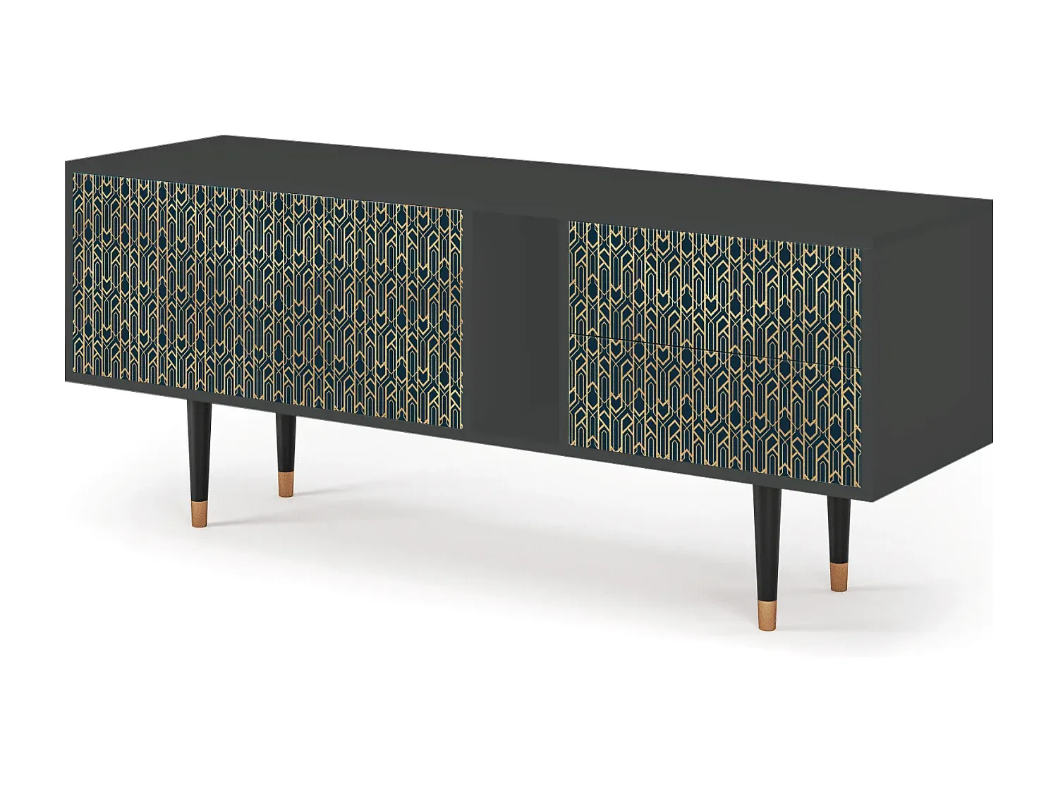 Moderner TV-Ständer mit Stauraum, Anthrazit