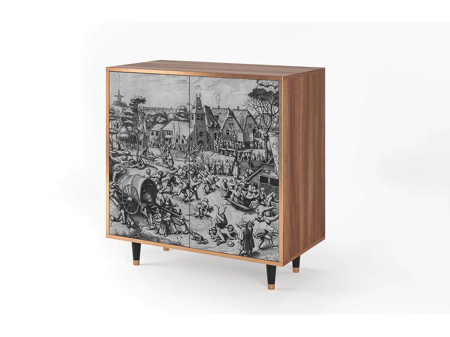 Elegantes Sideboard mit Stauraum - Walnuss, 94x96x48 cm