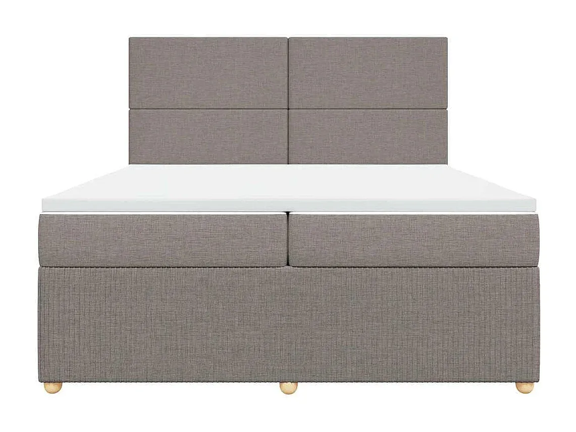 Komfortables Boxspringbett mit Matratze 200x200 cm Stoff Taupe