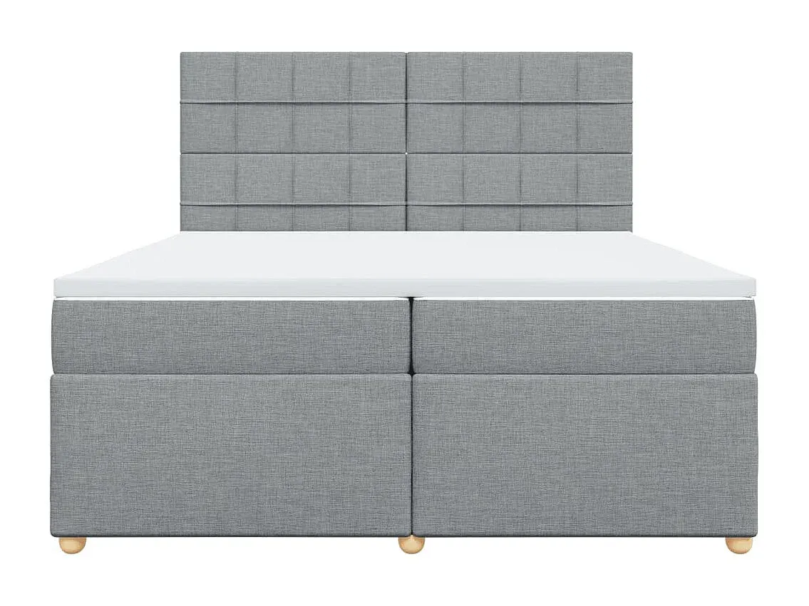 Geräumiges Boxspringbett in Hellgrau mit Matratze 200x200 cm