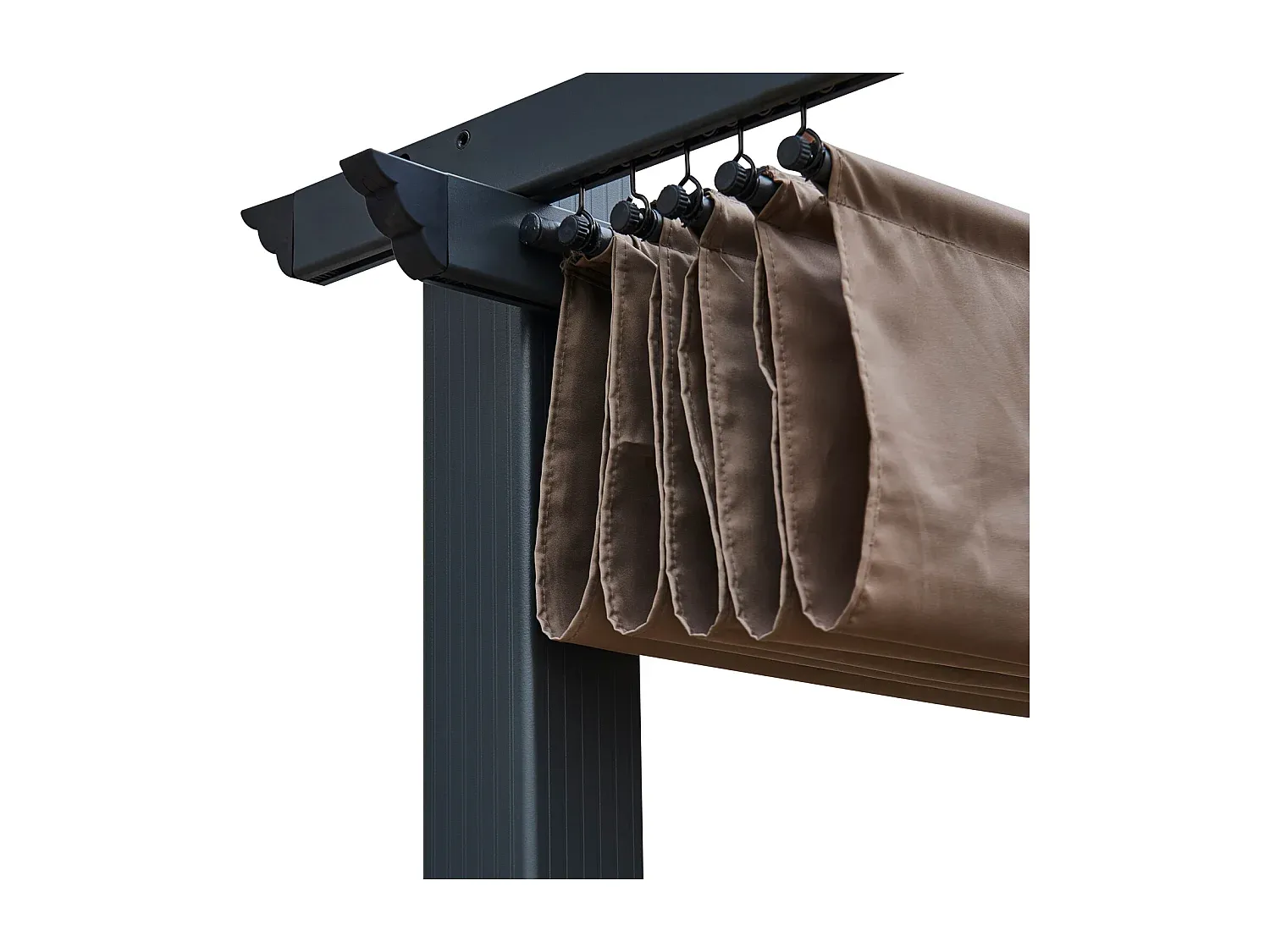 Freistehende Pergola aus Aluminium, 3 × 3m, taupe