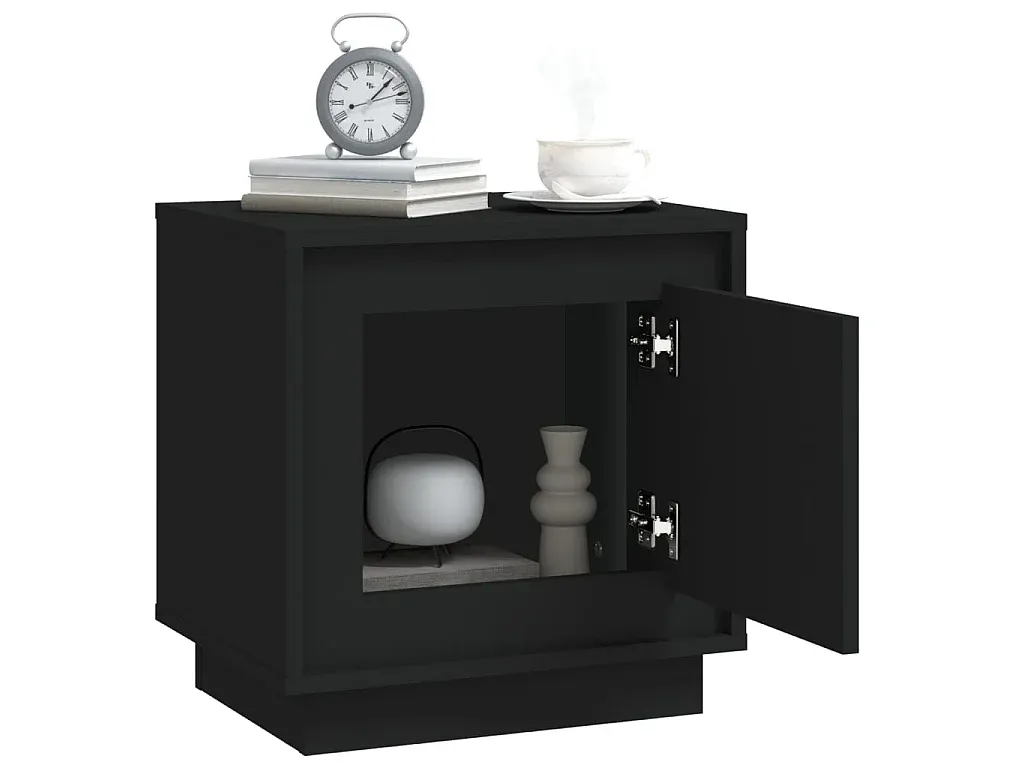 Schwarze Nachttische aus Holzwerkstoff 44x35x45 cm, 2er-Set