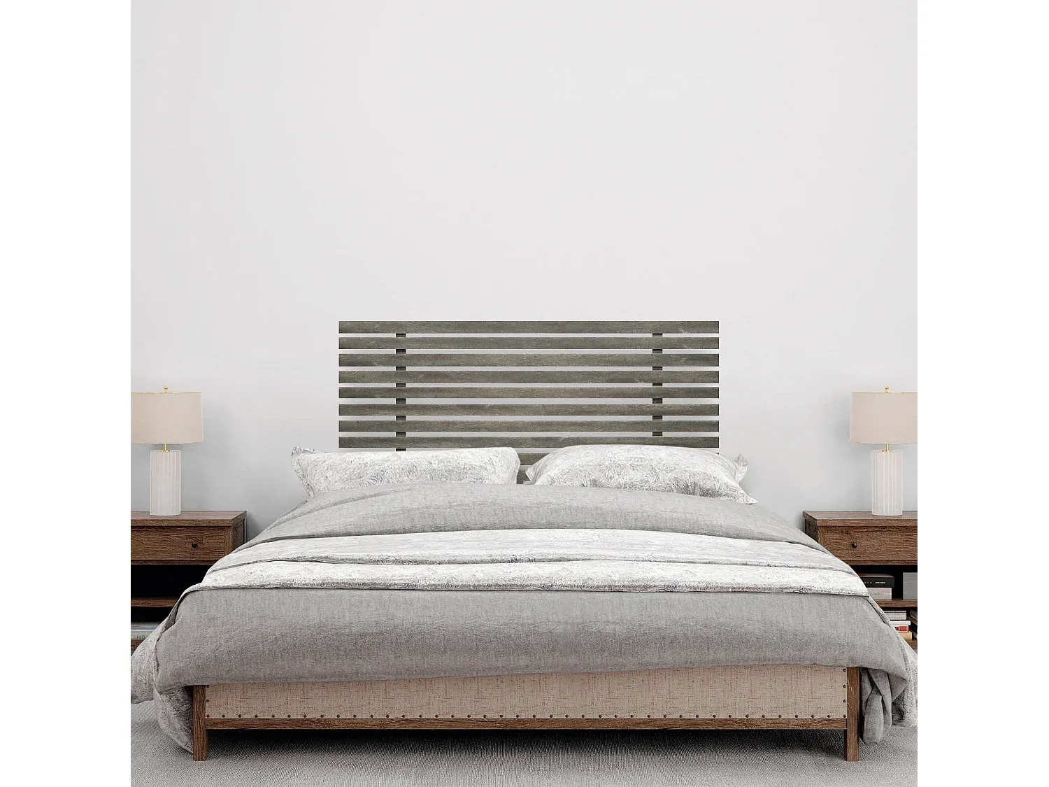 Kopfteil aus recyceltem Holz im japanischen Stil, 90 x 46 cm, geeignet für Betten 80/90 cm