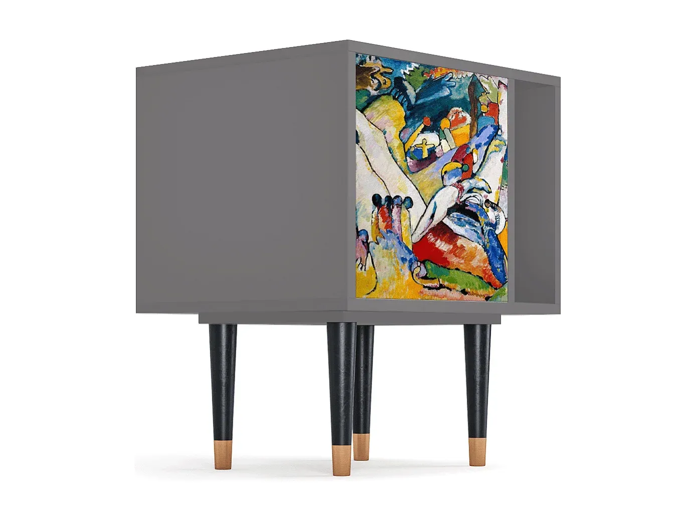 Moderner Nachttisch in Grau, 57x69x48 cm