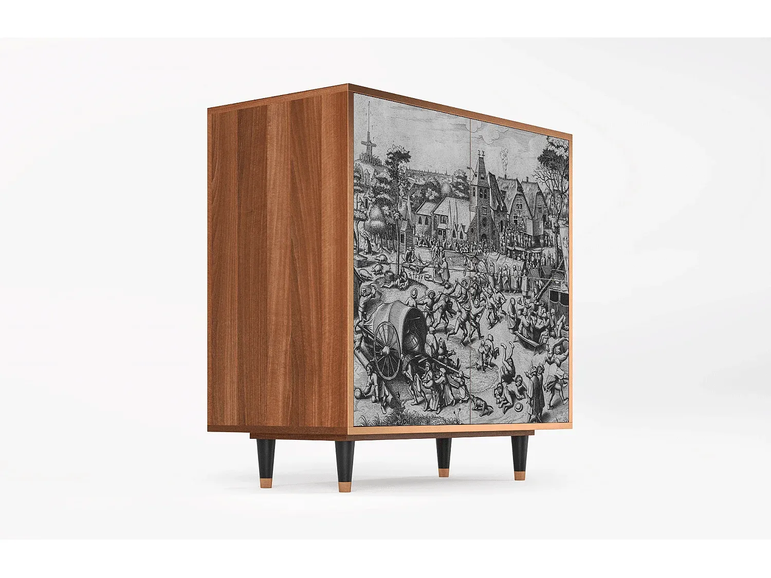 Elegantes Sideboard mit Stauraum - Walnuss, 94x96x48 cm