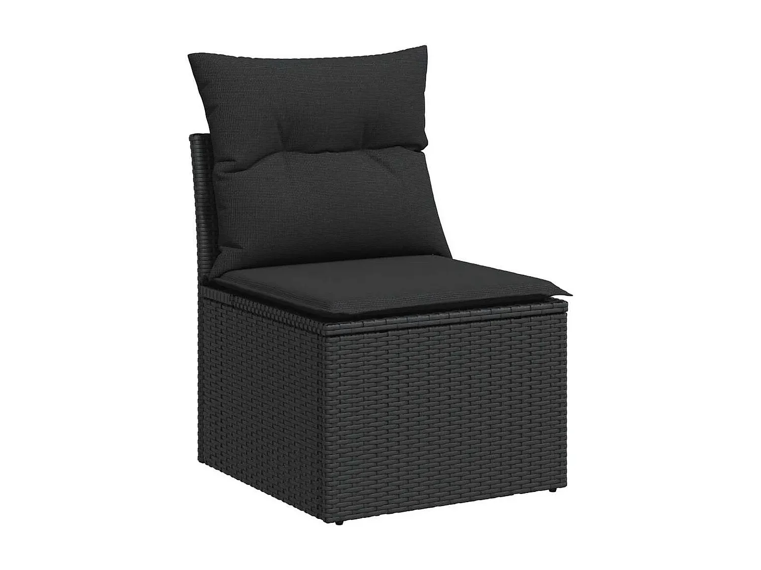 Moderne Outdoor-Sofagarnitur mit Kissen, Schwarz