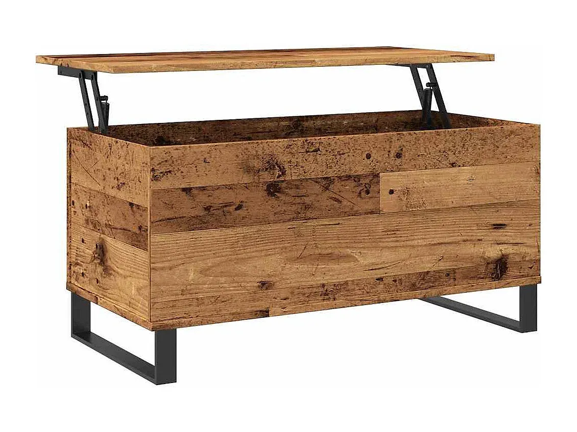 Moderner Wohnzimmertisch aus recyceltem Holz 90x45x45 cm