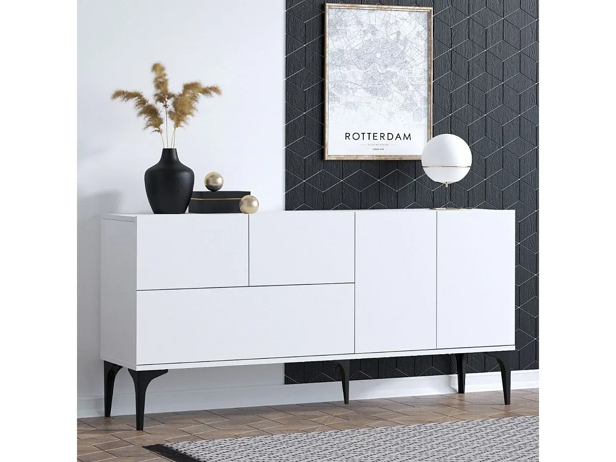 5-türiges Sideboard in Weiß 150 cm