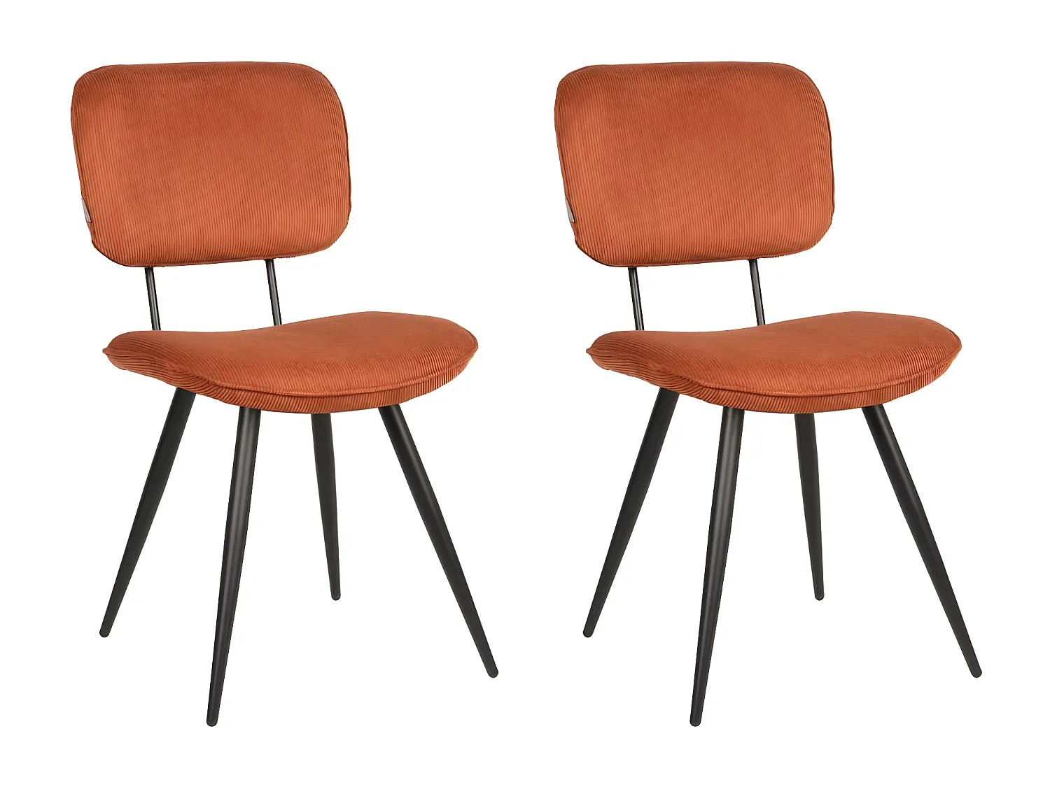 Zwei Esszimmerstühle in Rostbraun, 49x60x87 cm