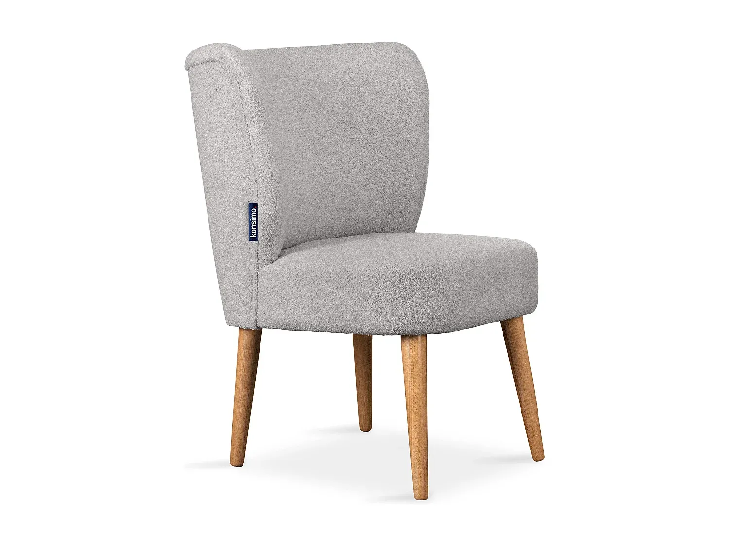 Bequemer Hellgrauer Sessel mit Eichedekor