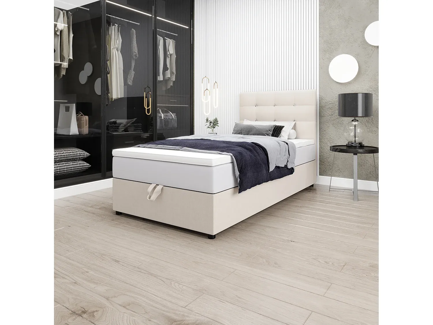 Komfortables Boxspringbett 120x200 mit Stauraum