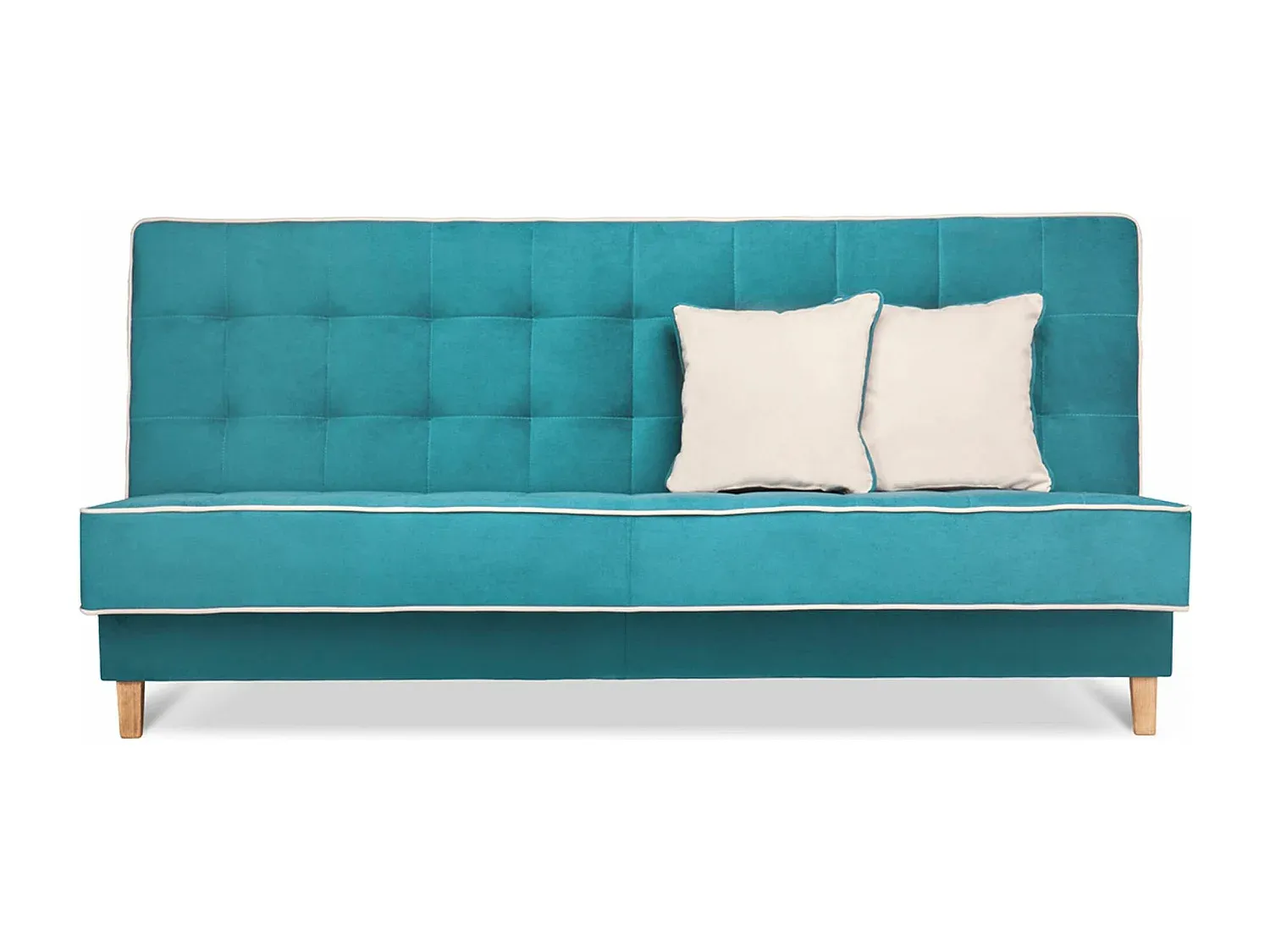 Modernes Schlafsofa in Türkis und Creme, 3-Sitzer