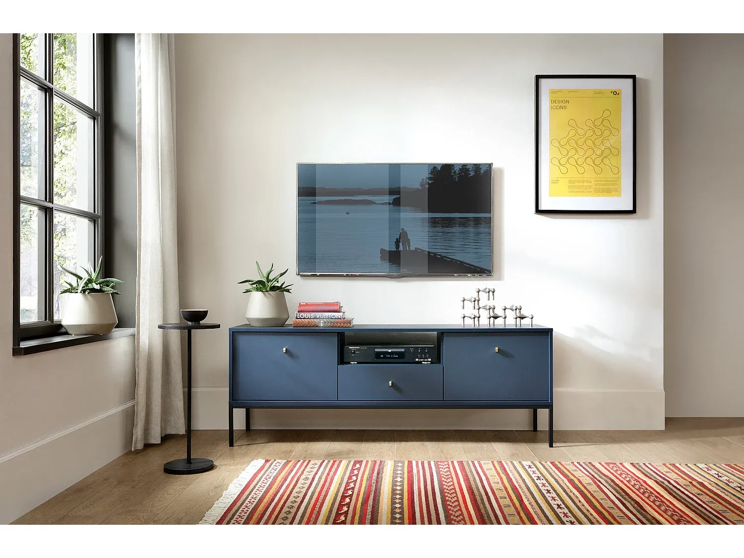 Moderner Fernsehständer mit Stauraum, 154 x 56 cm