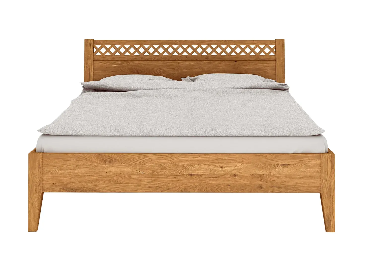 Massivholz-Doppelbett 140x200 cm aus Eichenholz