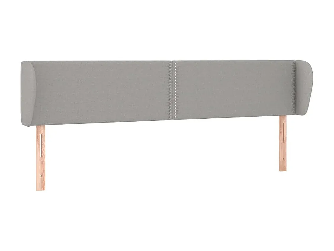 Stoff-Kopfteil mit Ohren in Hellgrau 183x23x78/88 cm