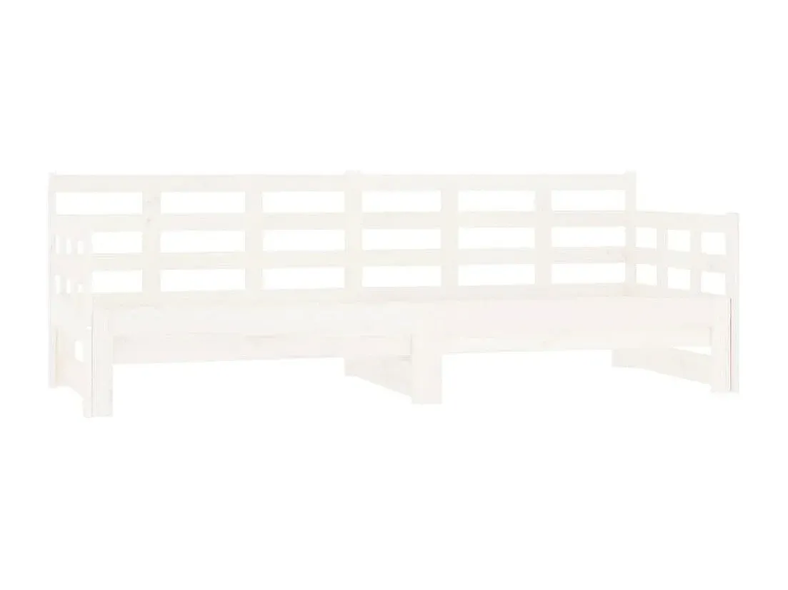 Ausziehbares Tagesbett aus Massivholz in Weiß 160x200 cm