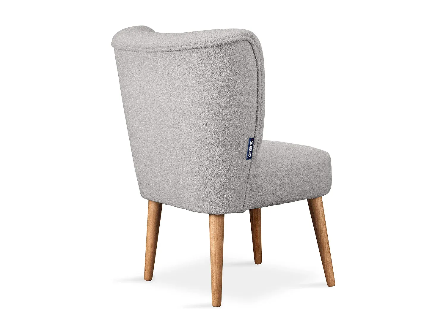 Bequemer Hellgrauer Sessel mit Eichedekor