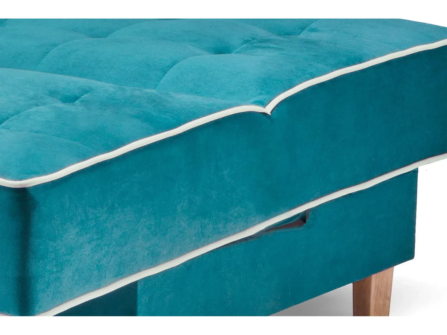 Modernes Schlafsofa in Türkis und Creme, 3-Sitzer