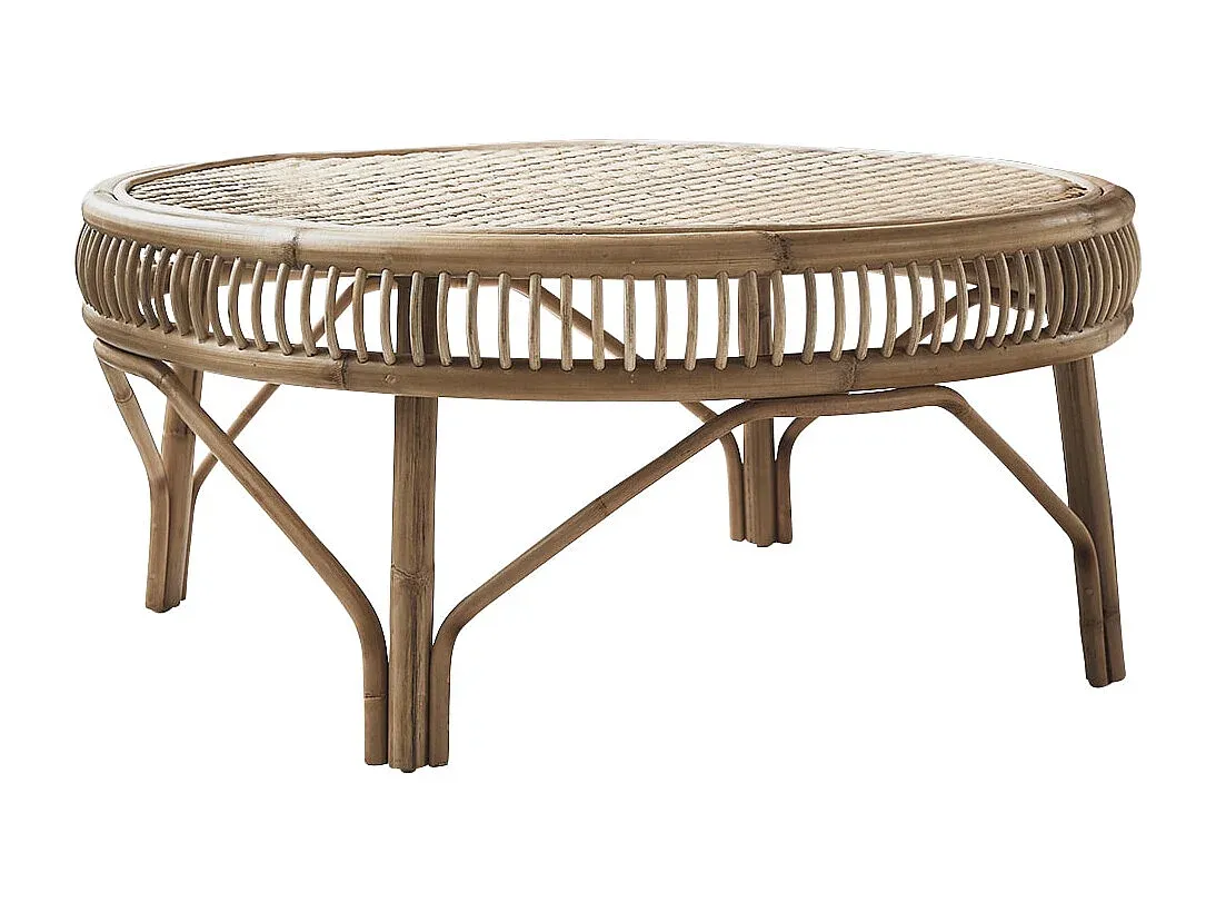 Moderner Rattanstab Couchtisch 90 cm