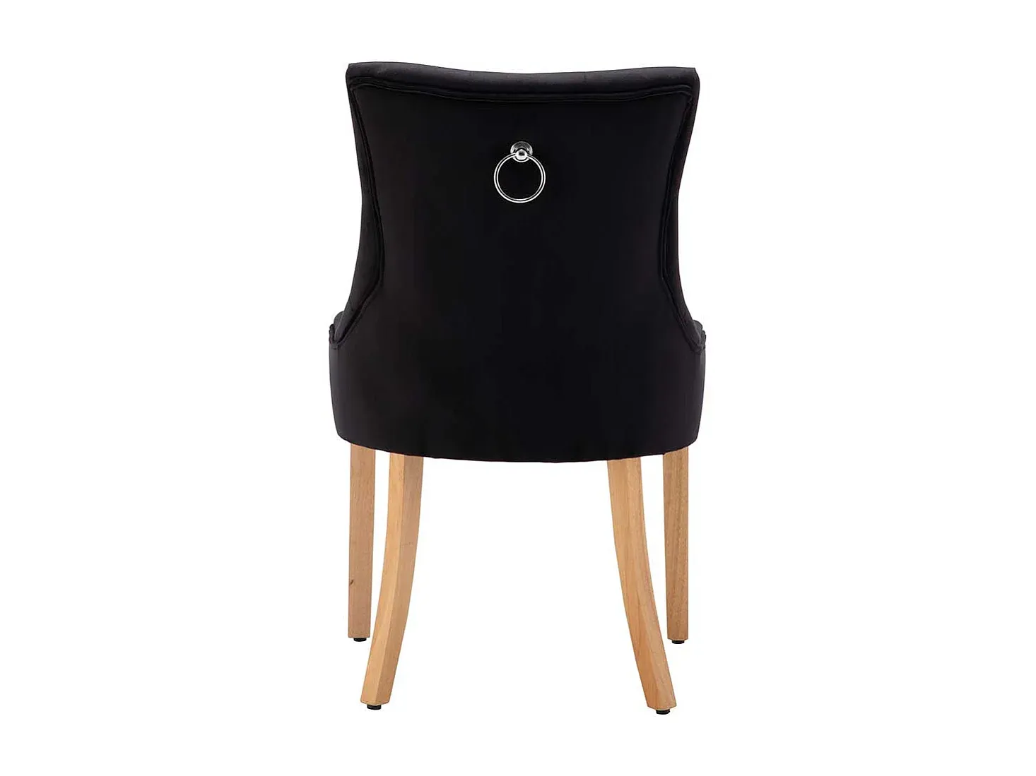 Stühle für Esszimmer mit schwarzem Samt und Knopfdesign, 2er Set