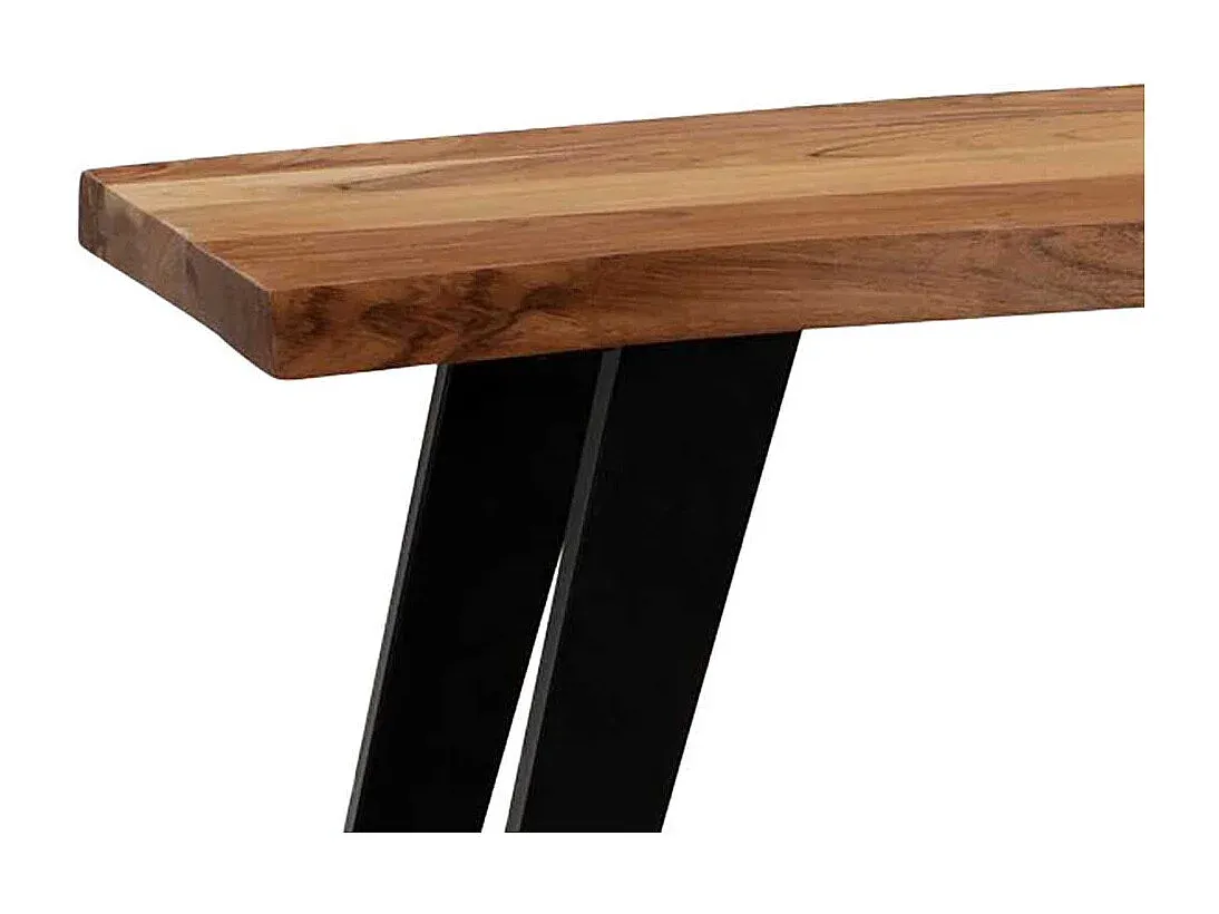 Holzbank aus Akazienholz mit natürlicher Baumkante