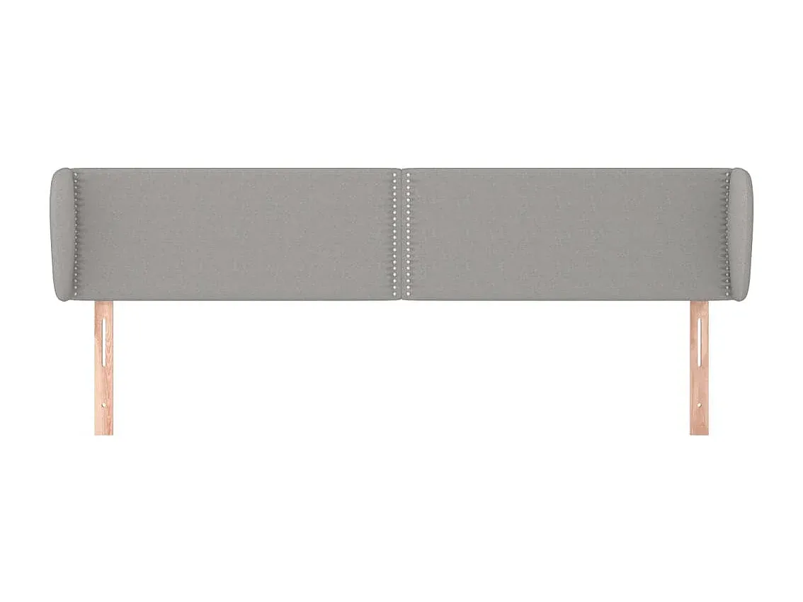 Stoff-Kopfteil mit Ohren in Hellgrau 183x23x78/88 cm